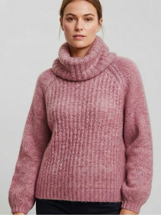 Only Sweaters - Only Ribbed Cowl Turtleneck Sweater in Dusty Rose NWT